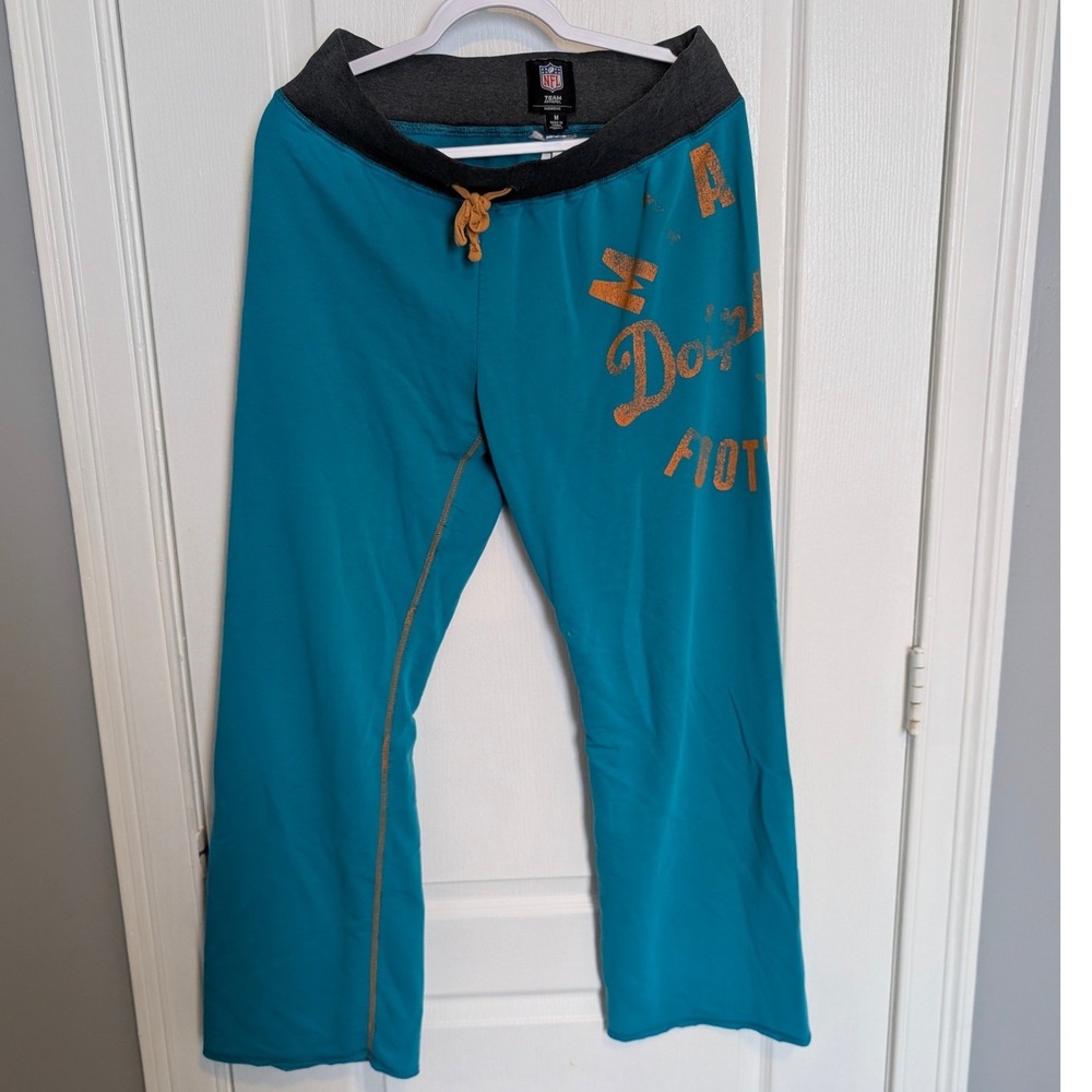 NFL Team Apparel Miami Dolphins Womens Teal Sweatpants Lounge Pants Size M